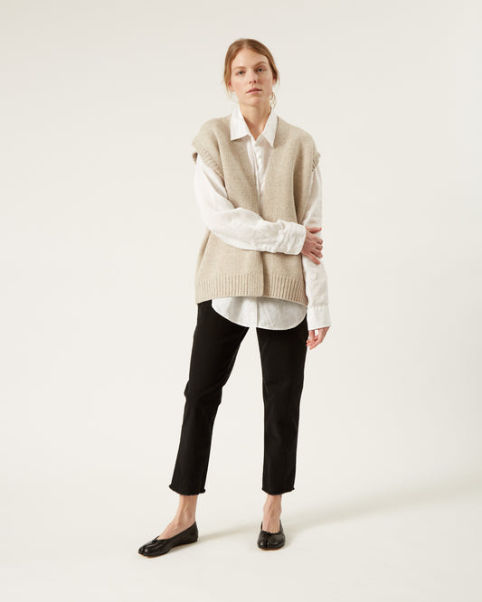 cardigan sans manches en laine XIMENA