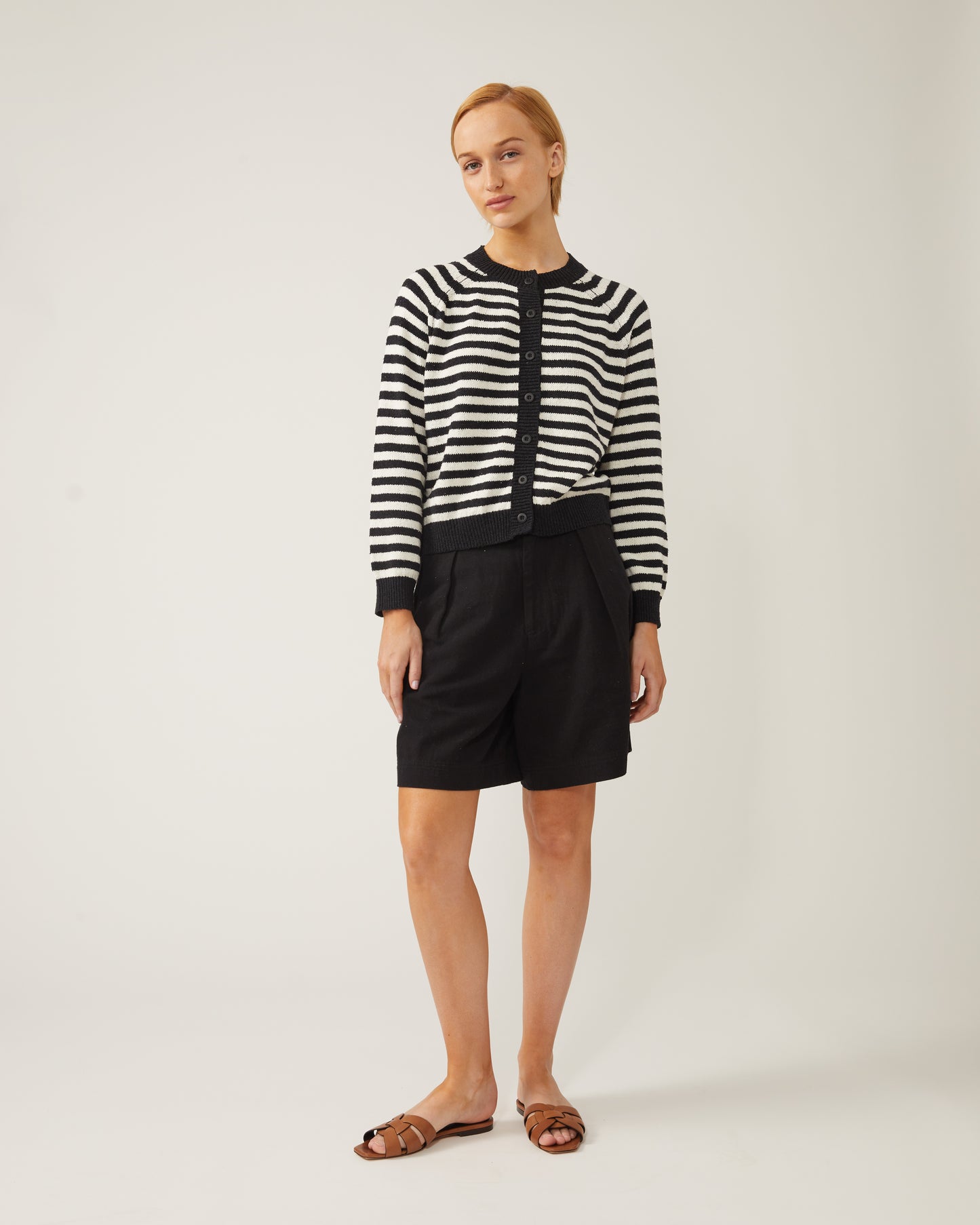 cardigan rayé en mélange de soie CHRISTINE