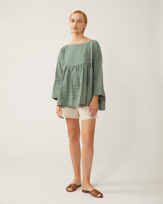 top en lin à petits carreaux vichy NEVAN