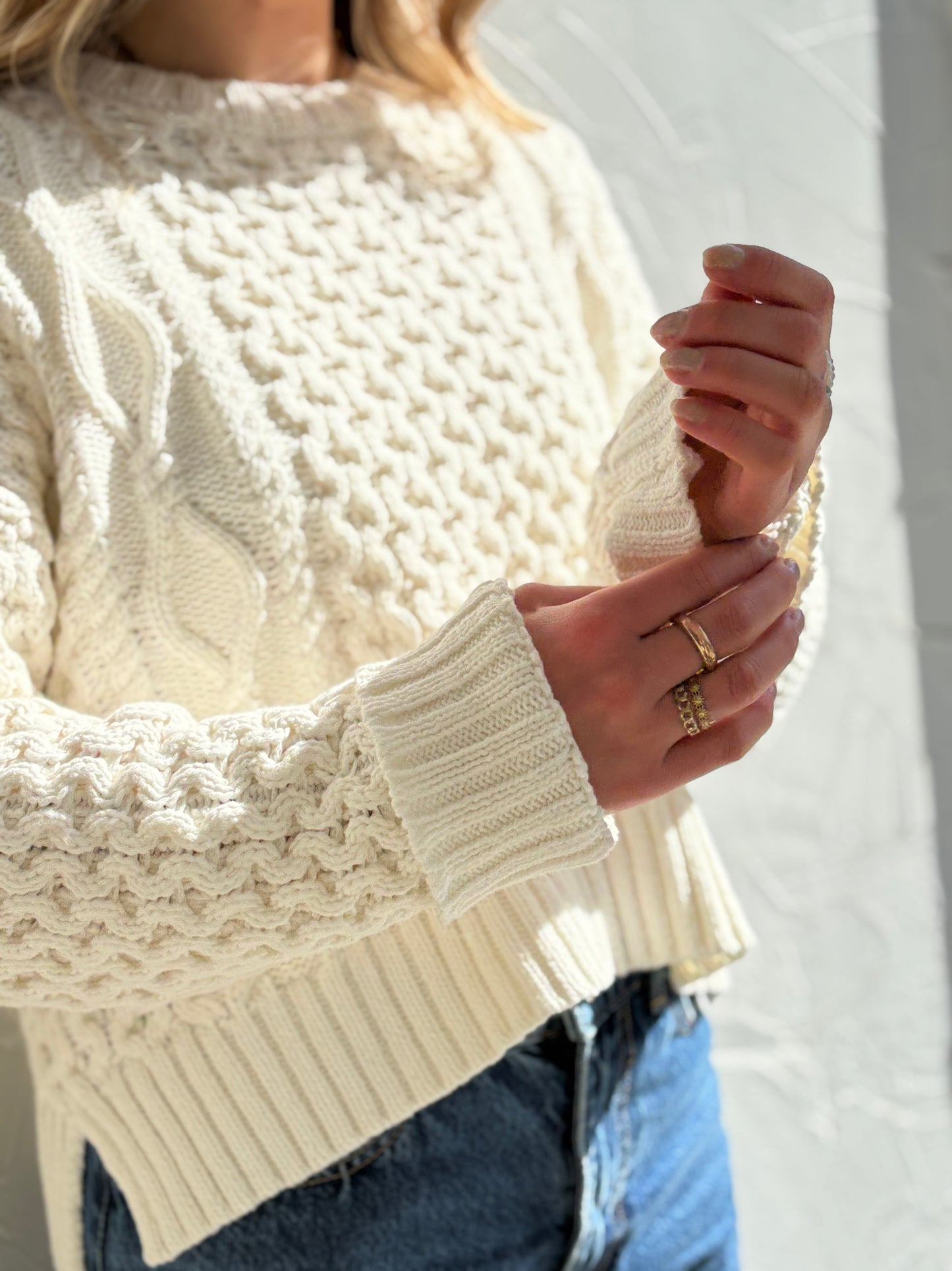 chandail torsadé en coton CLOVER