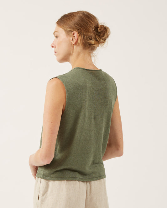 gilet sans manches en lin LAURINE