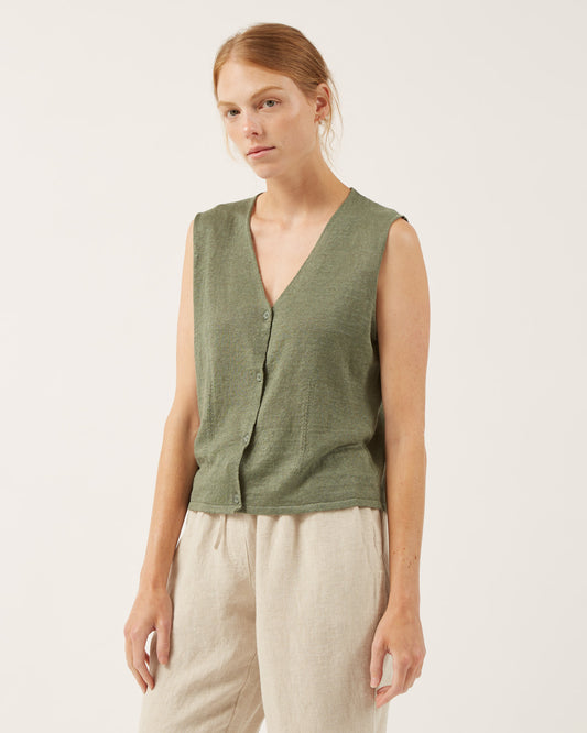 gilet sans manches en lin LAURINE