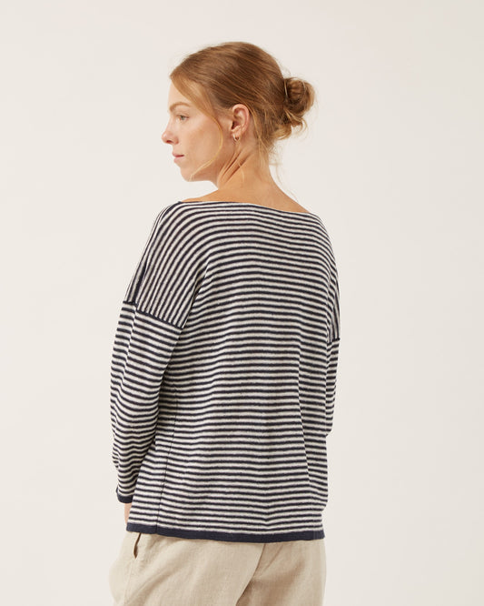 chandail rayé en lin VANILLE