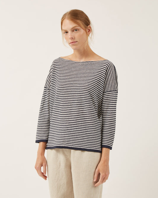 chandail rayé en lin VANILLE