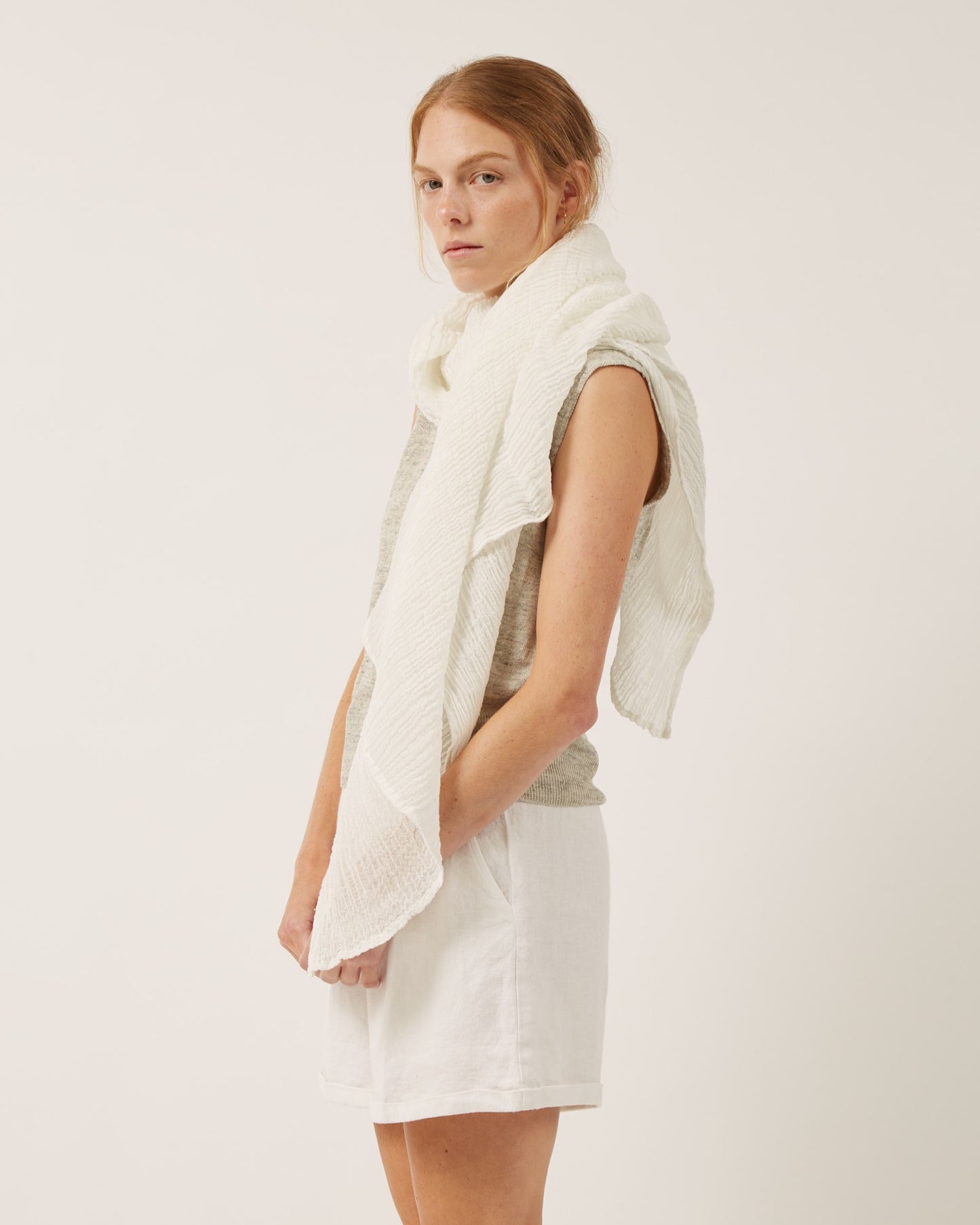 châle en gaze de lin froissé SYD