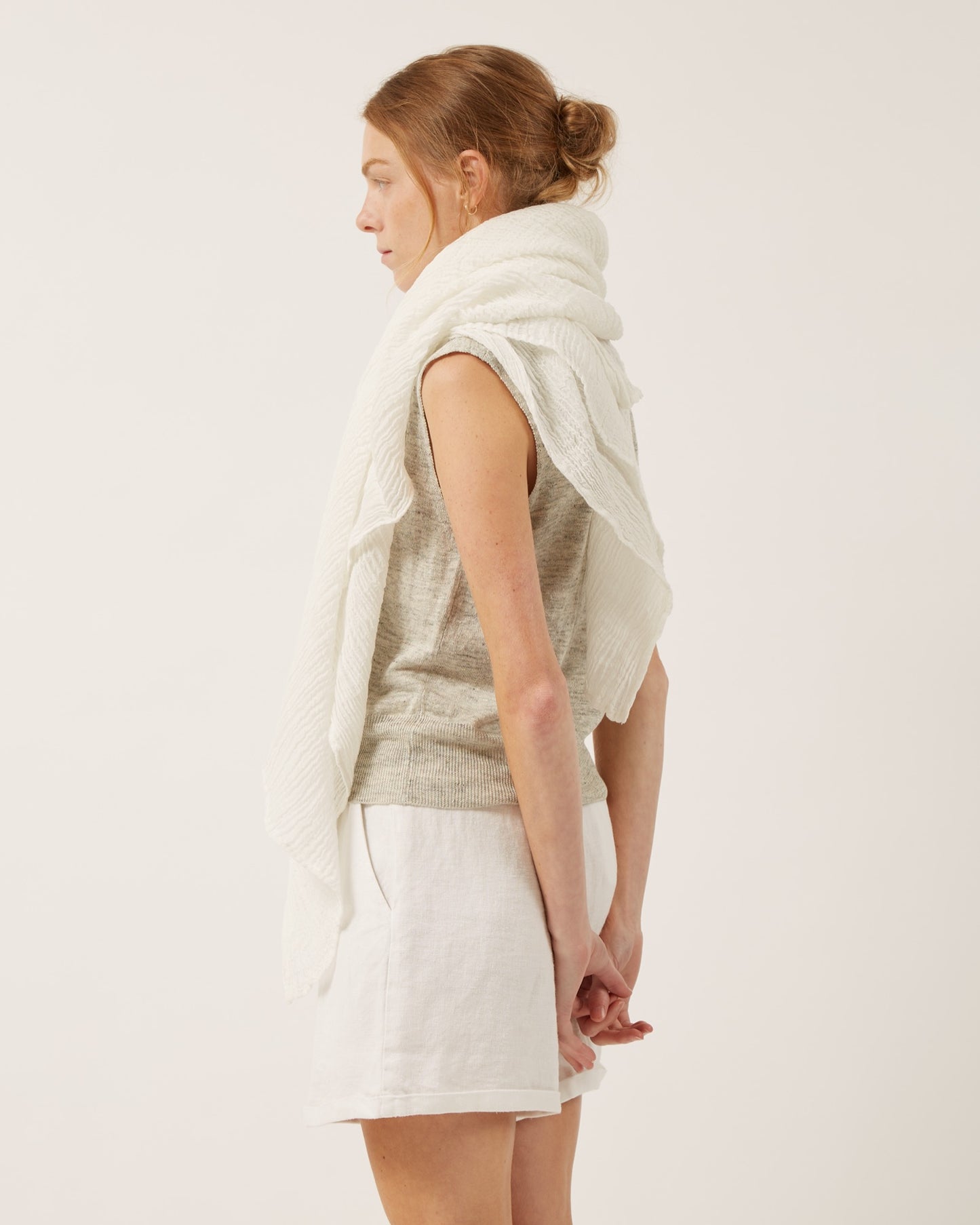 châle en gaze de lin froissé SYD