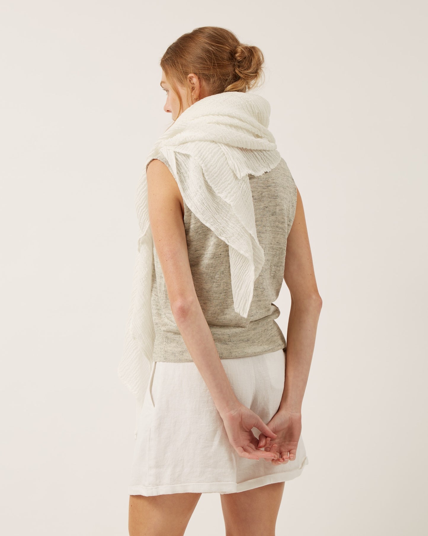 châle en gaze de lin froissé SYD