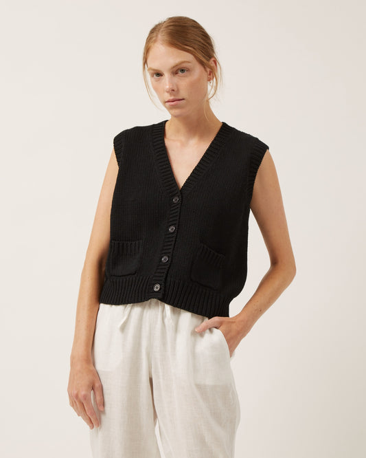 cardigan sans manches en coton WYNN