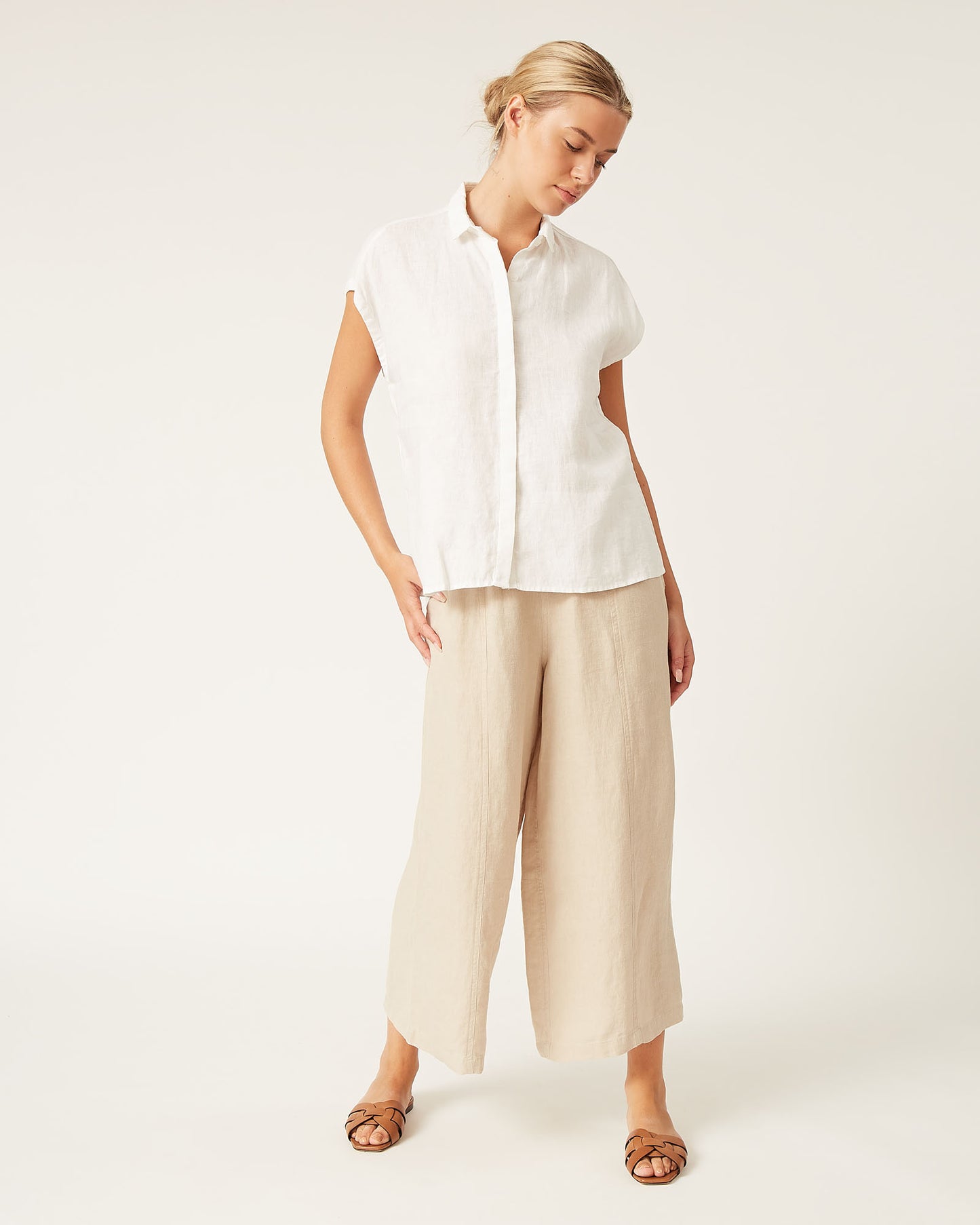 DOLORES linen short-sleeved shirt