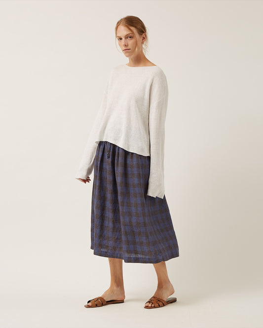 jupe en lin à carreaux LIA
