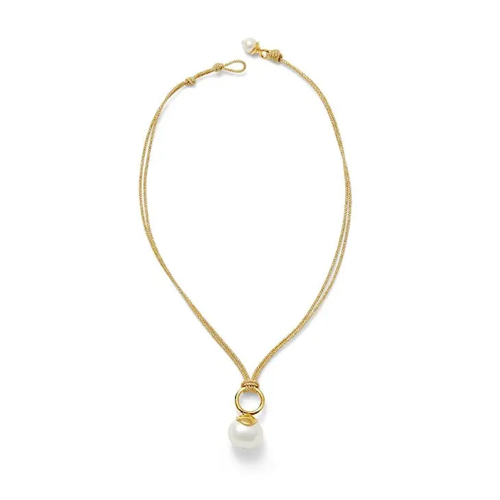 Golden Pebble Pearl Pendant necklace - CC&Co