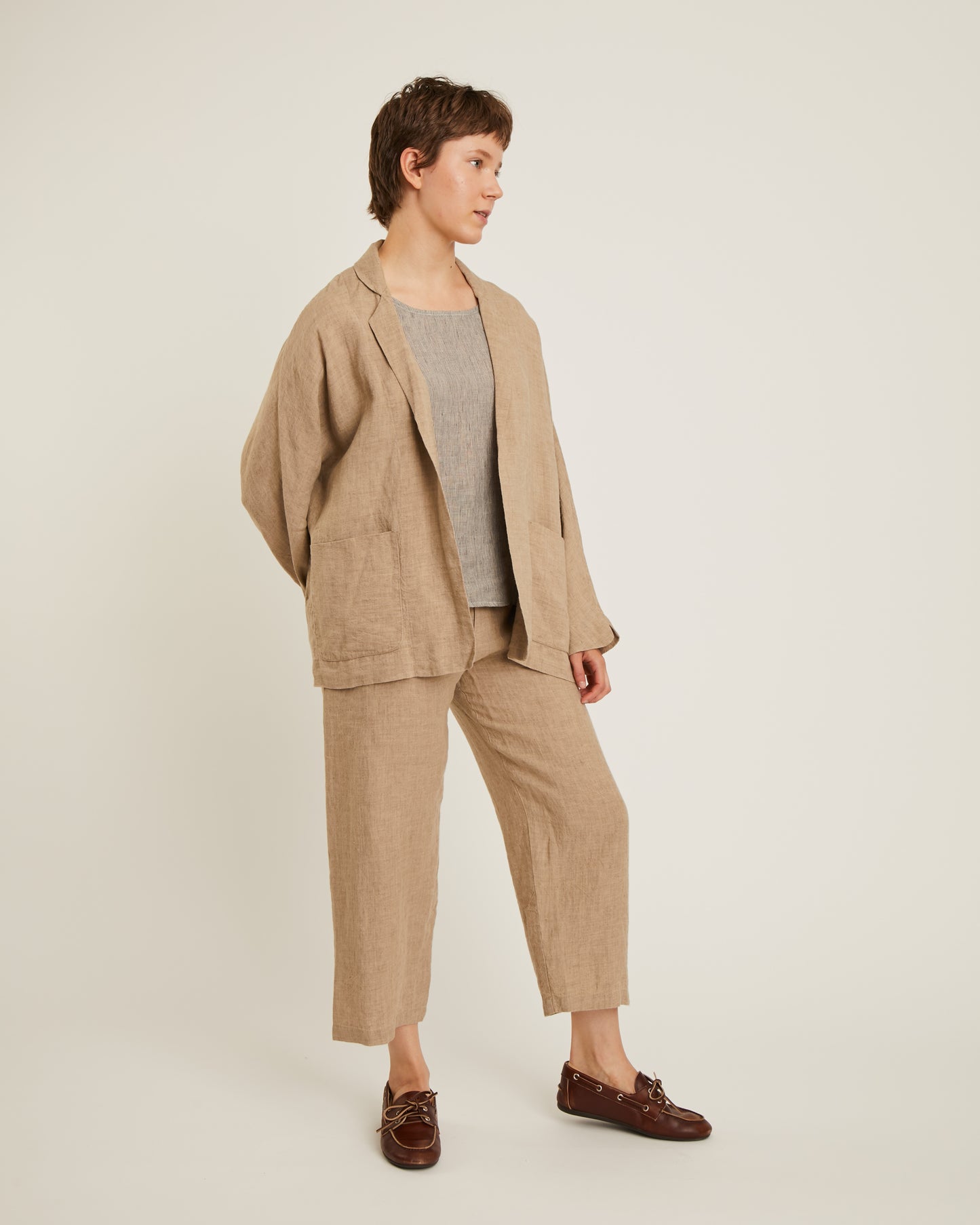 pantalon TERRA en crêpe de lin
