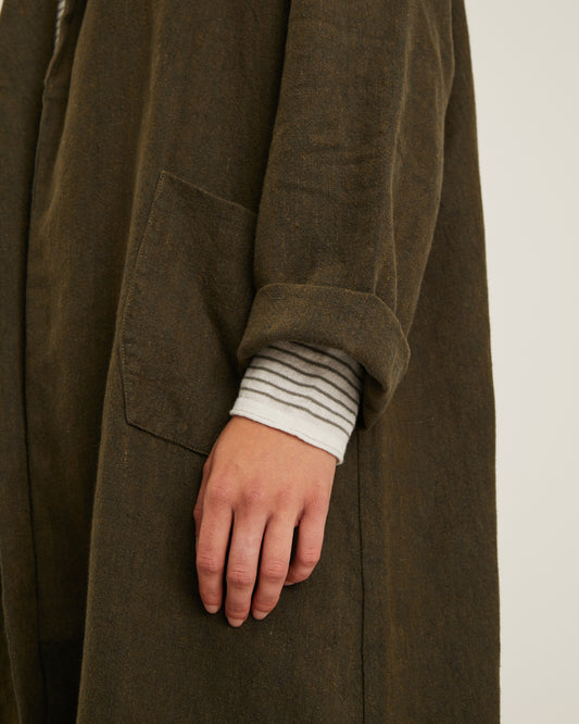 manteau JANAYA en épaisse crêpe de lin