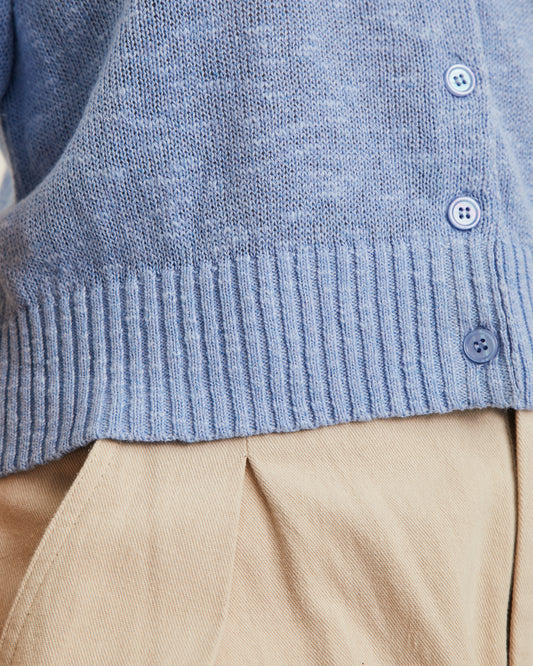 cardigan court en lin et soie à manches courtes CLARISSE