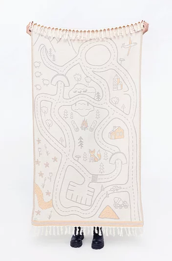 Mustard reversible towel - Rüia kids