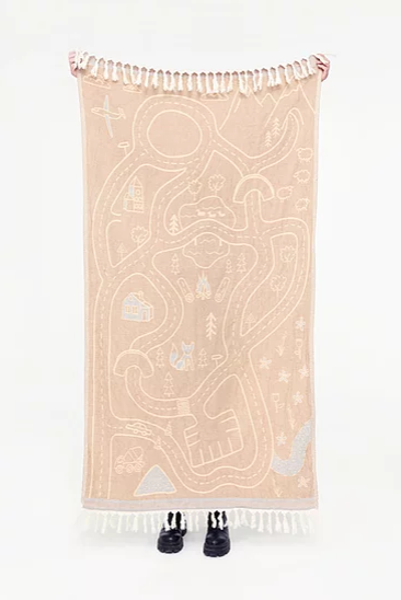 Mustard reversible towel - Rüia kids