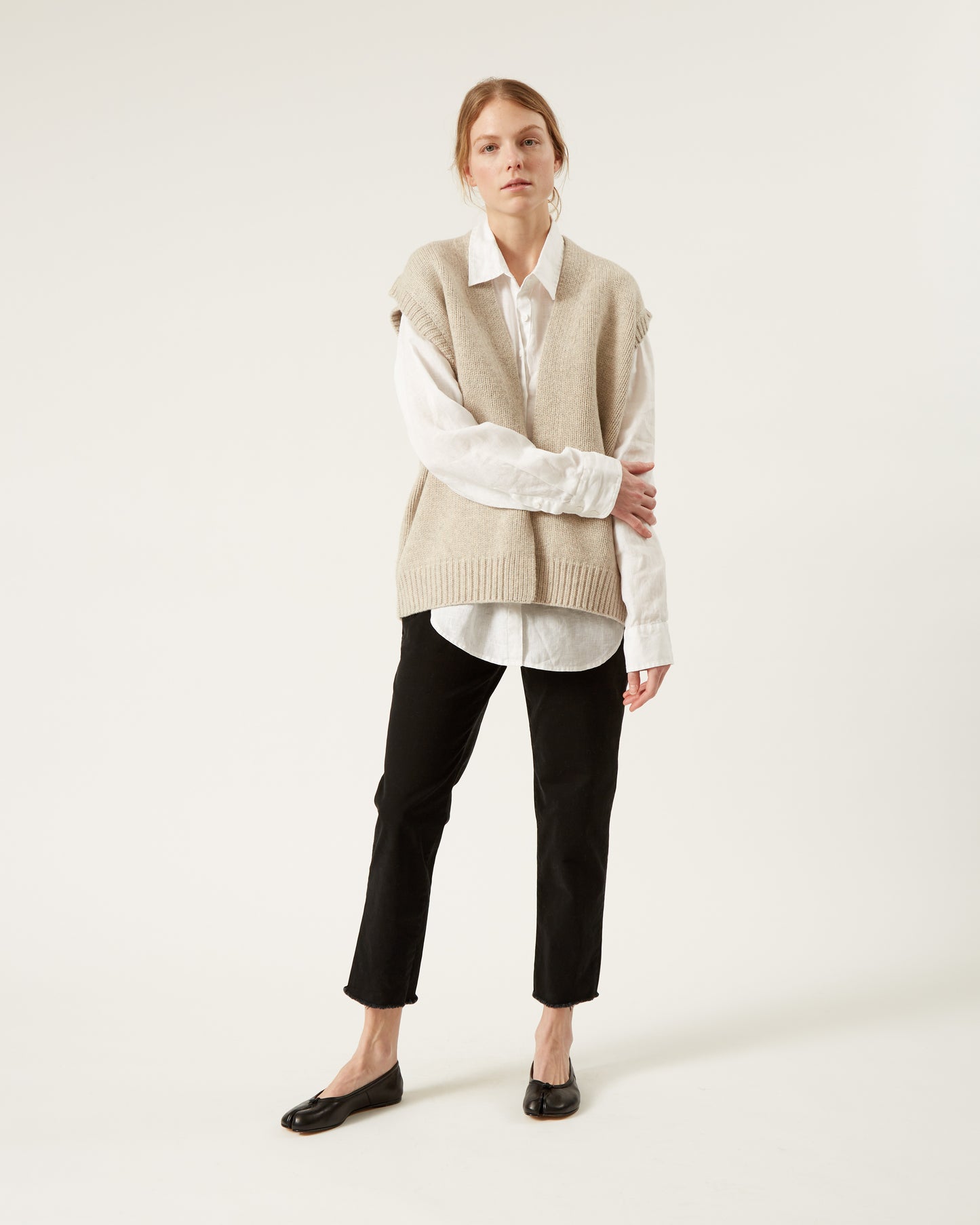 cardigan sans manches en laine XIMENA