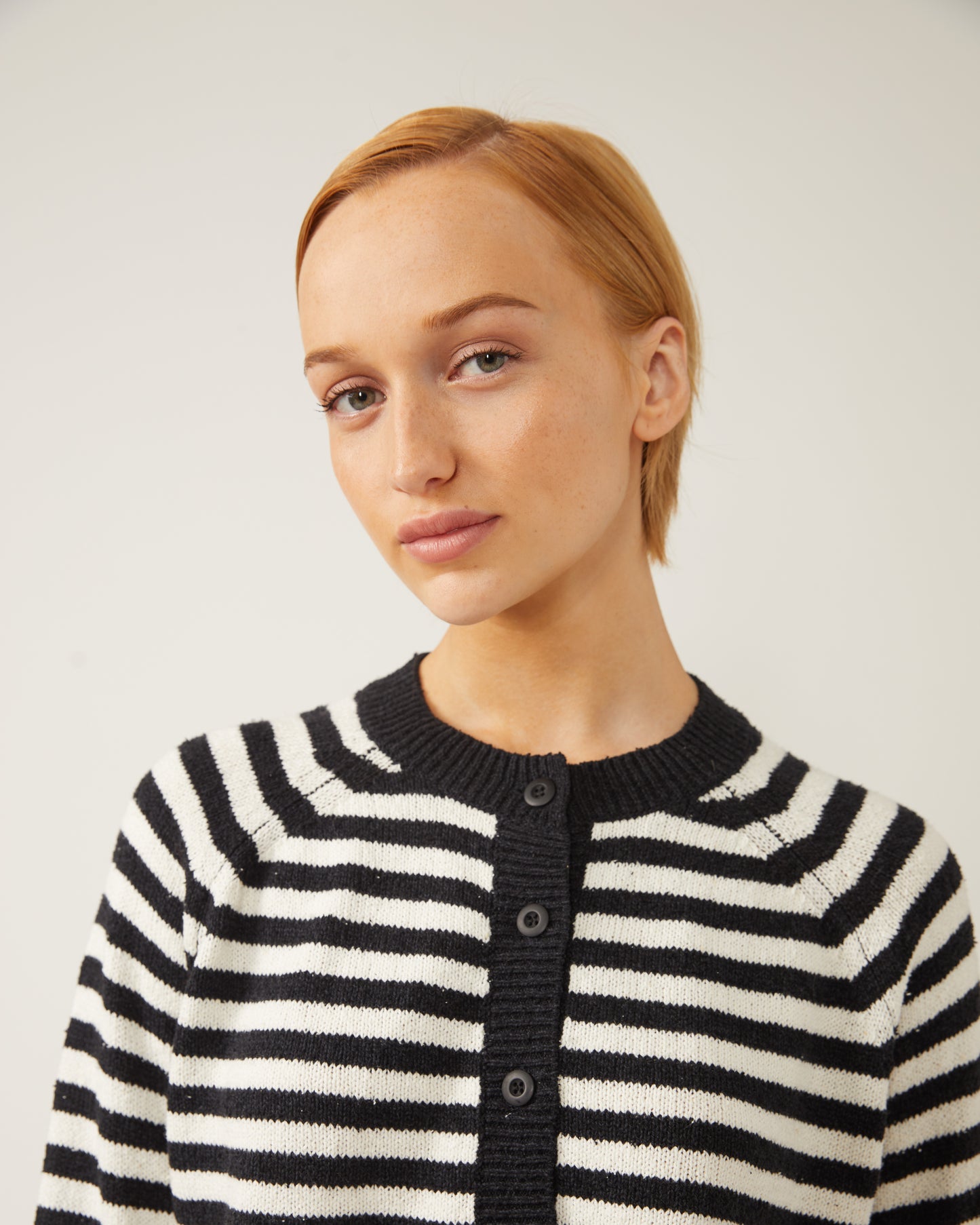 cardigan rayé en mélange de soie CHRISTINE