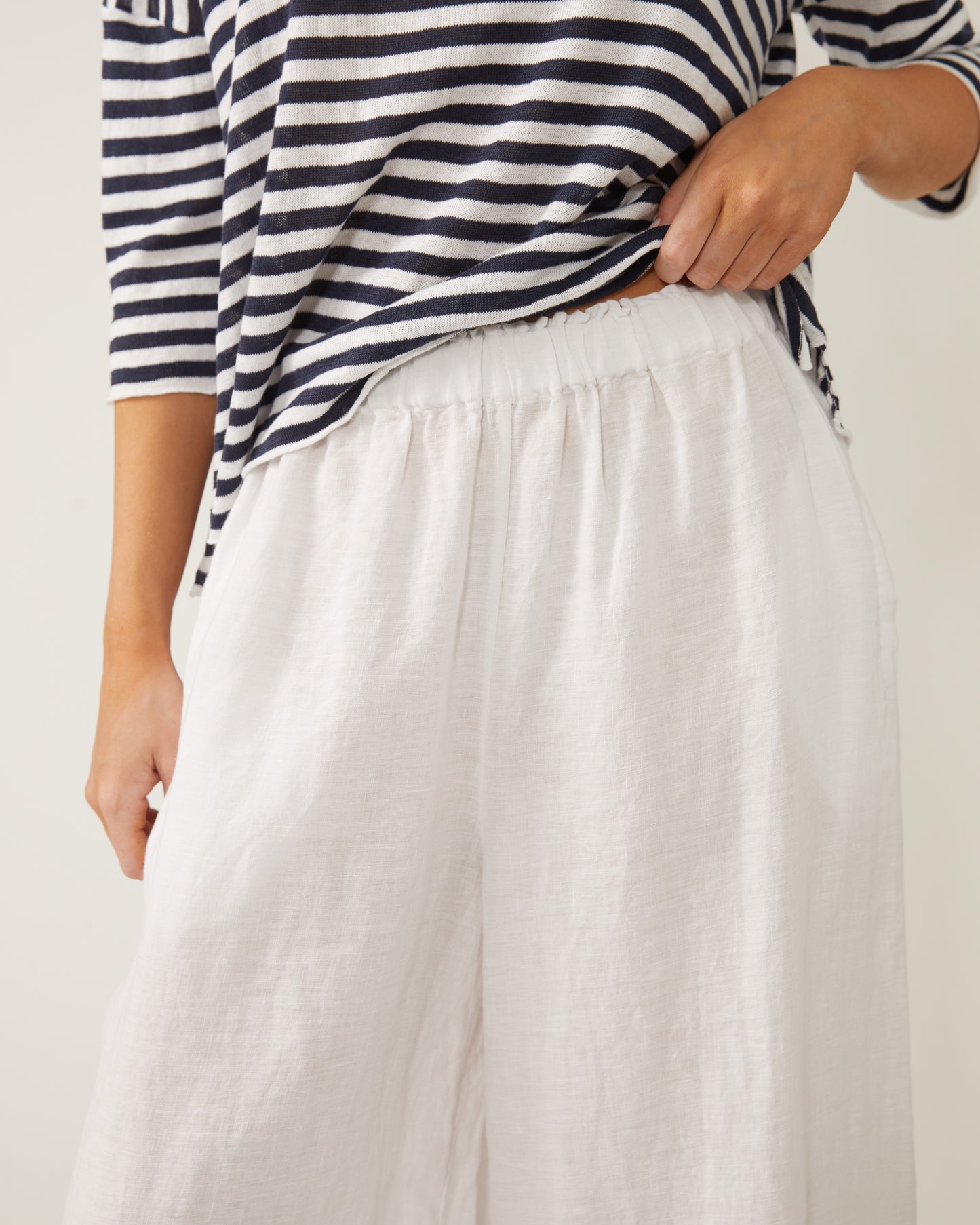 chandail en lin à col bateau et manches 3/4 SEINA