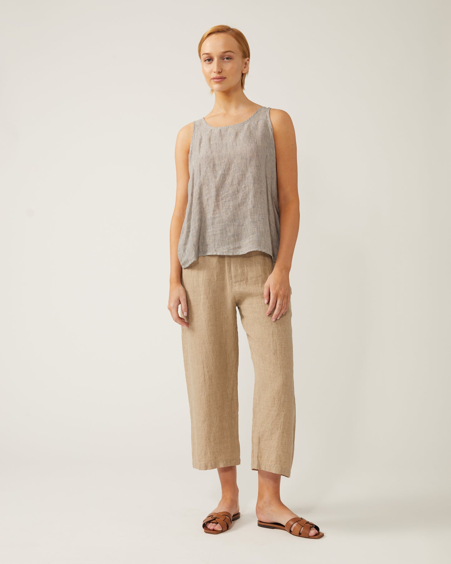 pantalon TERRA en crêpe de lin