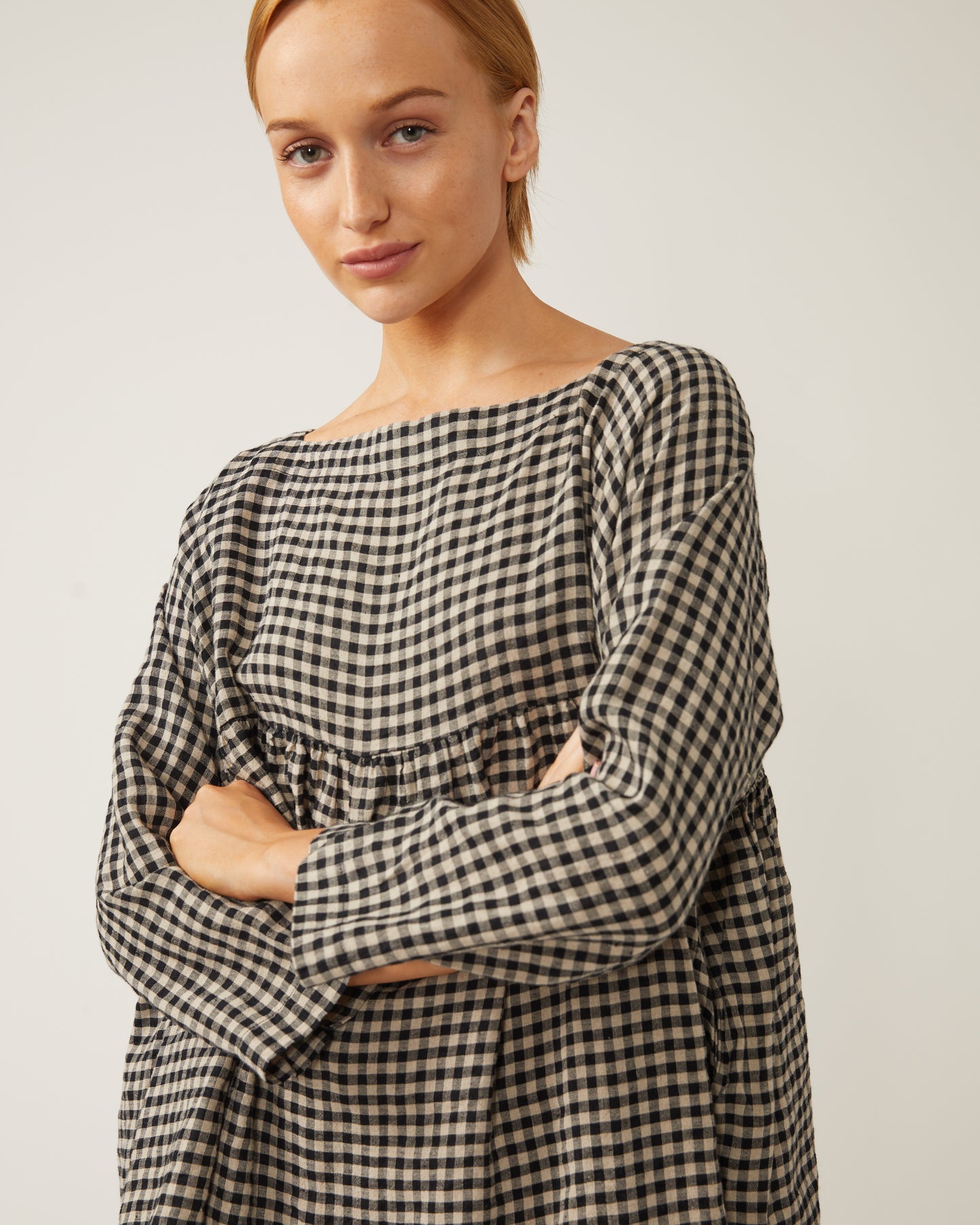 top en lin à petits carreaux vichy NEVAN