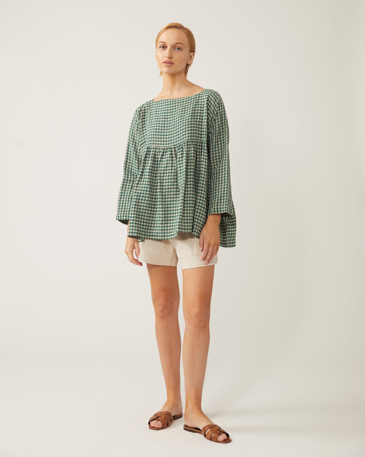 top en lin à petits carreaux vichy NEVAN