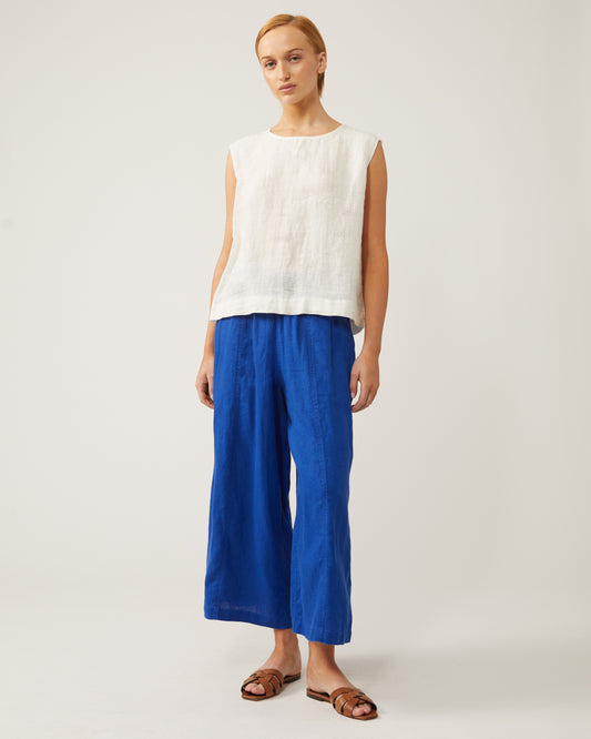 top AITANA en lin avec détails ajourés