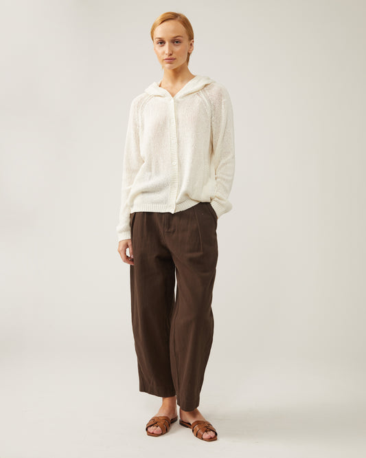 cardigan à capuche en coton et soie PORTIA