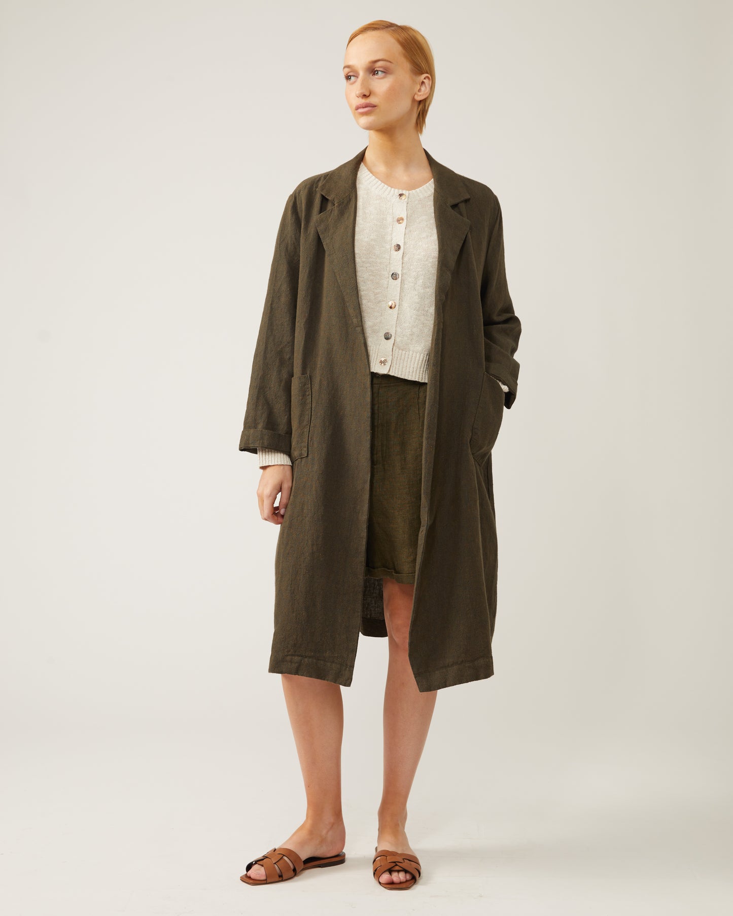 cardigan en mélange de lin et soie ALESSIA