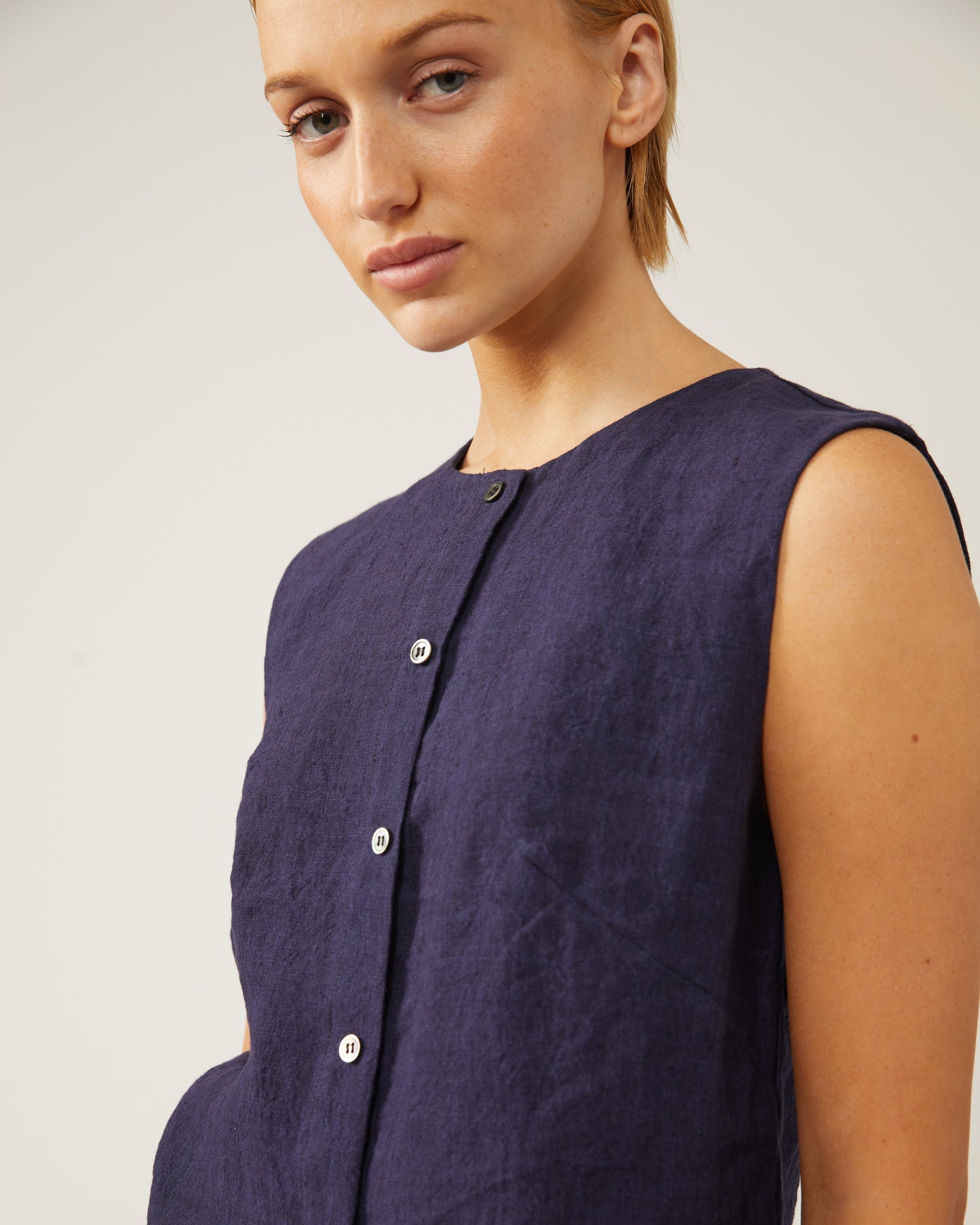 gilet en crêpe de lin HALLIE