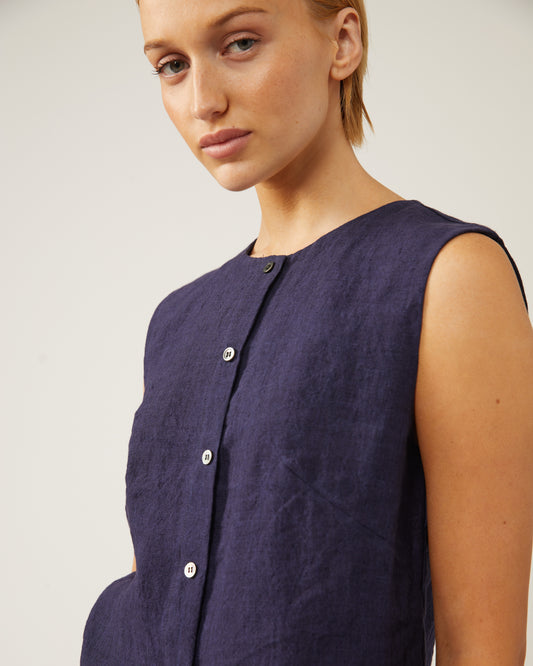 gilet en crêpe de lin HALLIE