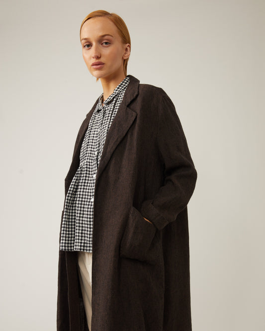manteau JANAYA en épaisse crêpe de lin