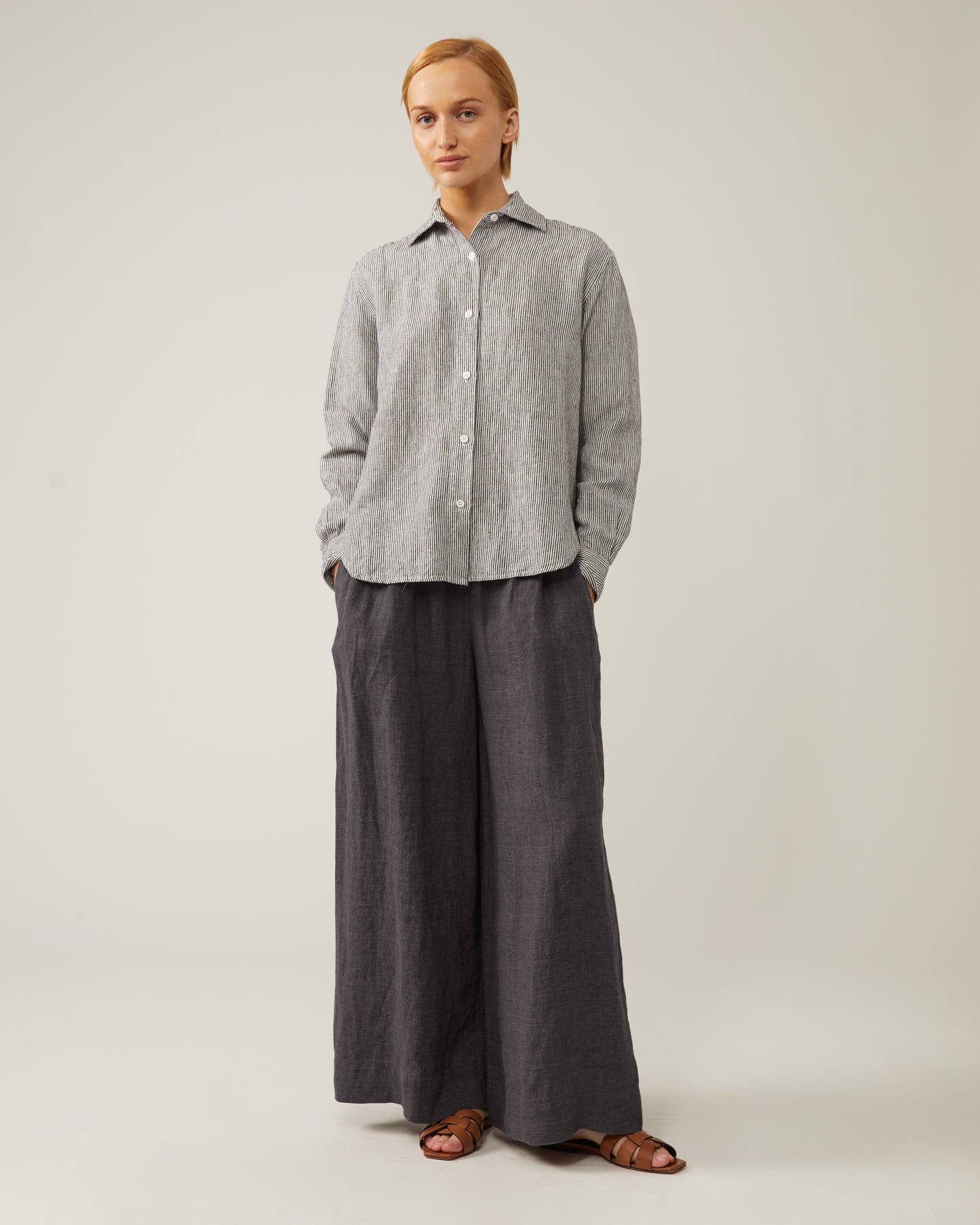 pantalon large en lin lavé TATE