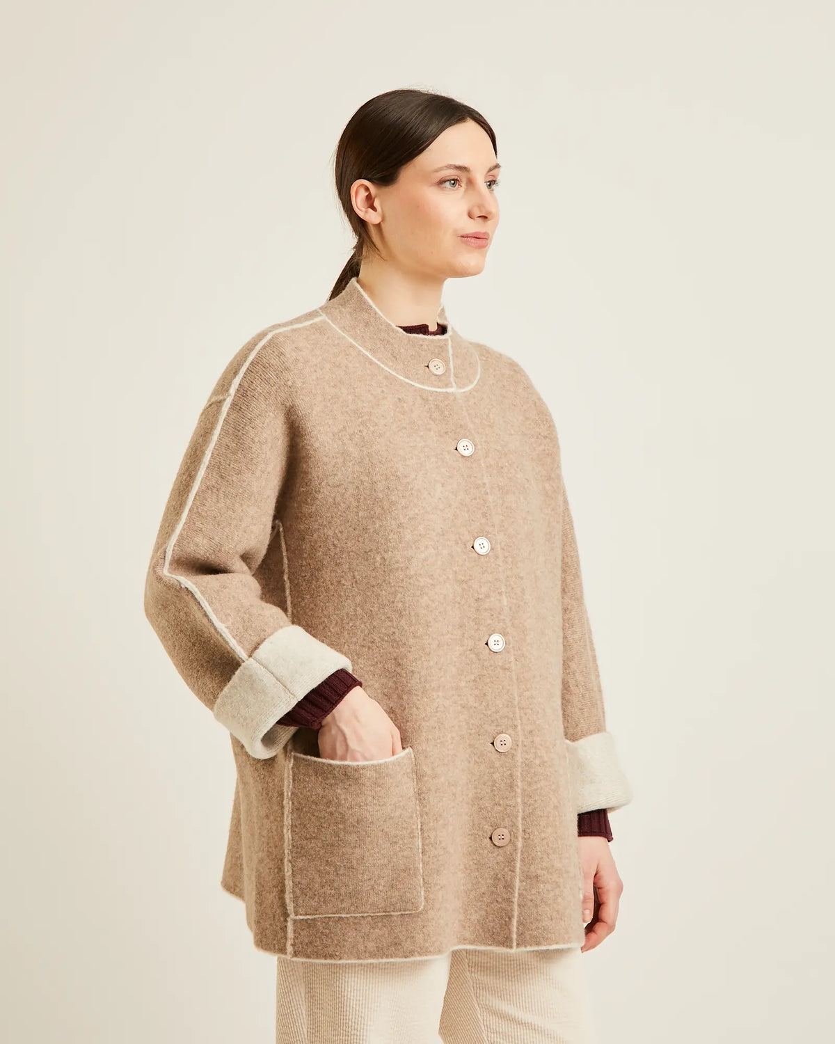 Manteau double face en laine COLE