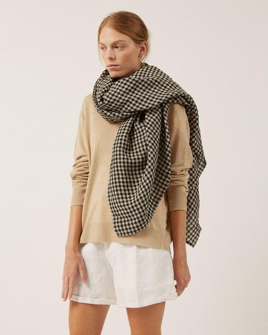 châle en lin à carreaux SUFI