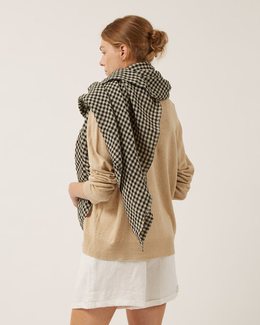 châle en lin à carreaux SUFI