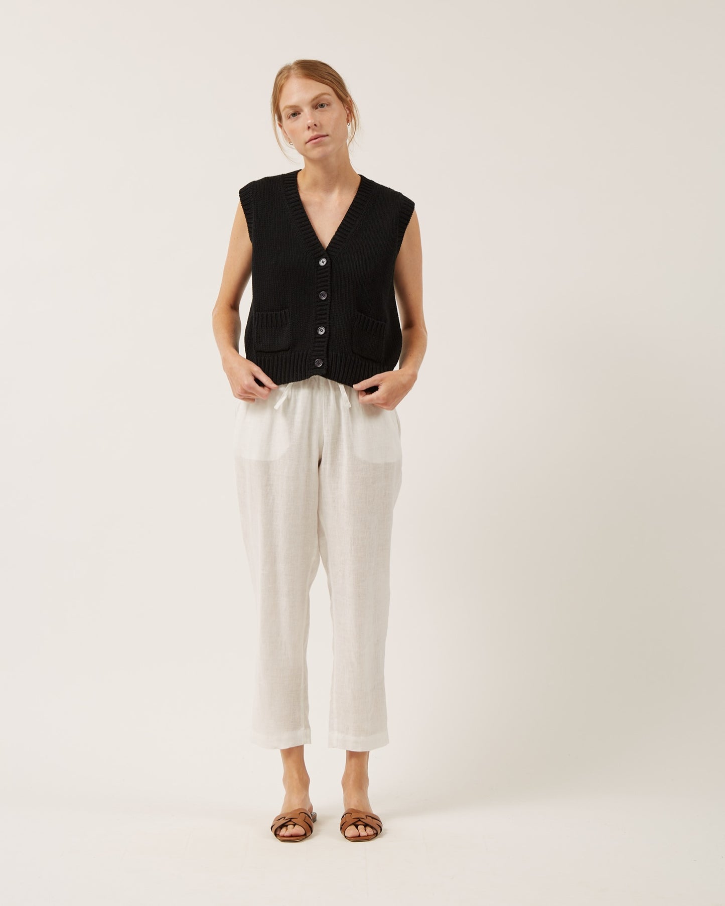 WYNN sleeveless cotton cardigan
