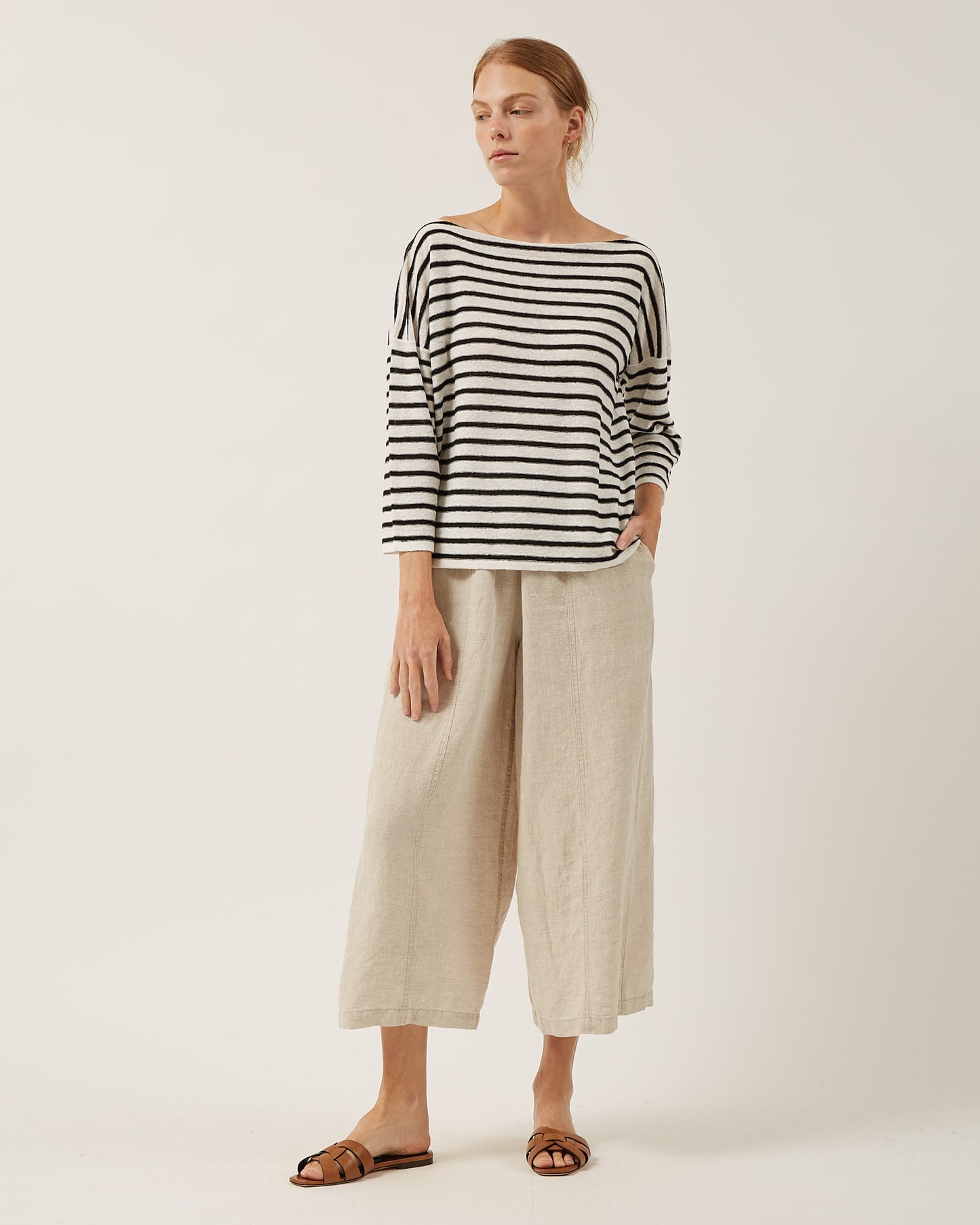 THALIA striped linen sweater 