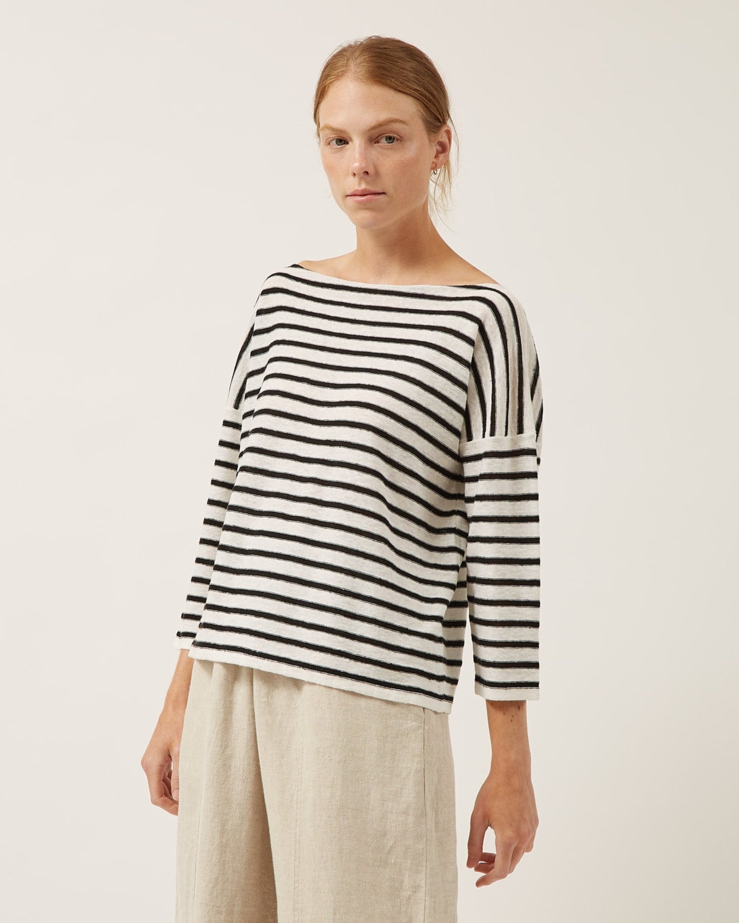 THALIA striped linen sweater 