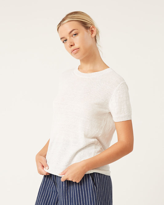 DARCY linen short-sleeved sweater