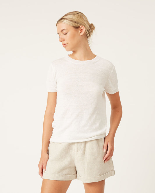 DARCY linen short-sleeved sweater