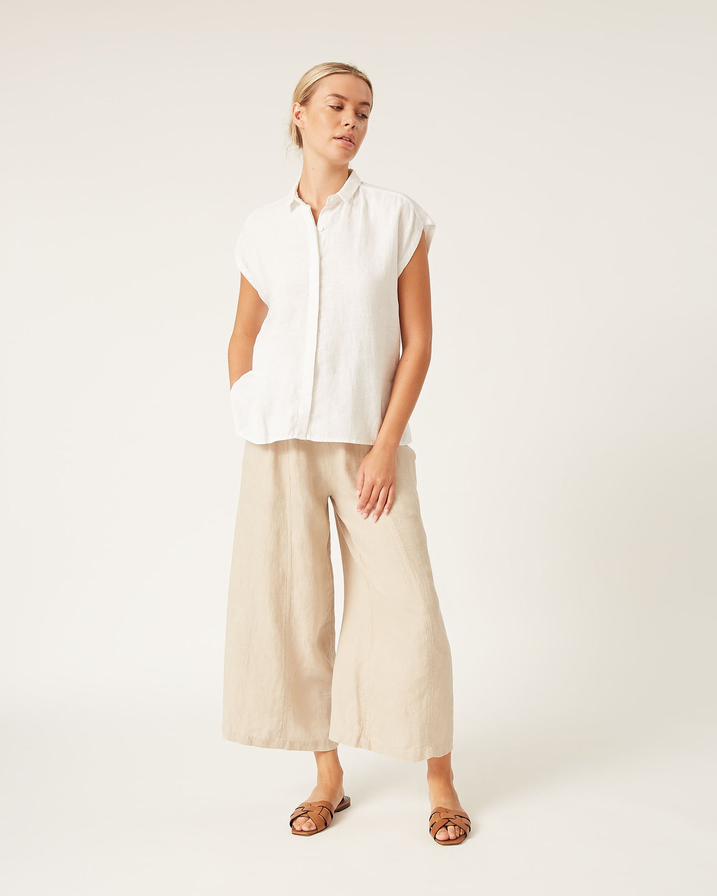 DOLORES linen short-sleeved shirt