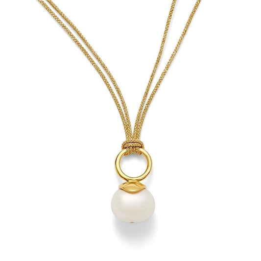 collier Golden Pebble Pearl Pendant - CC&Co