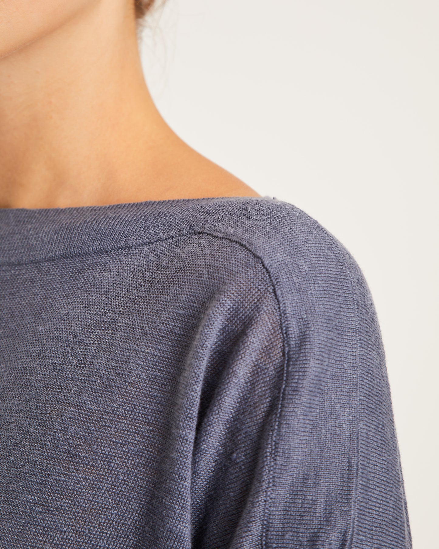 robe en tricot de lin à col bateau LEILIE