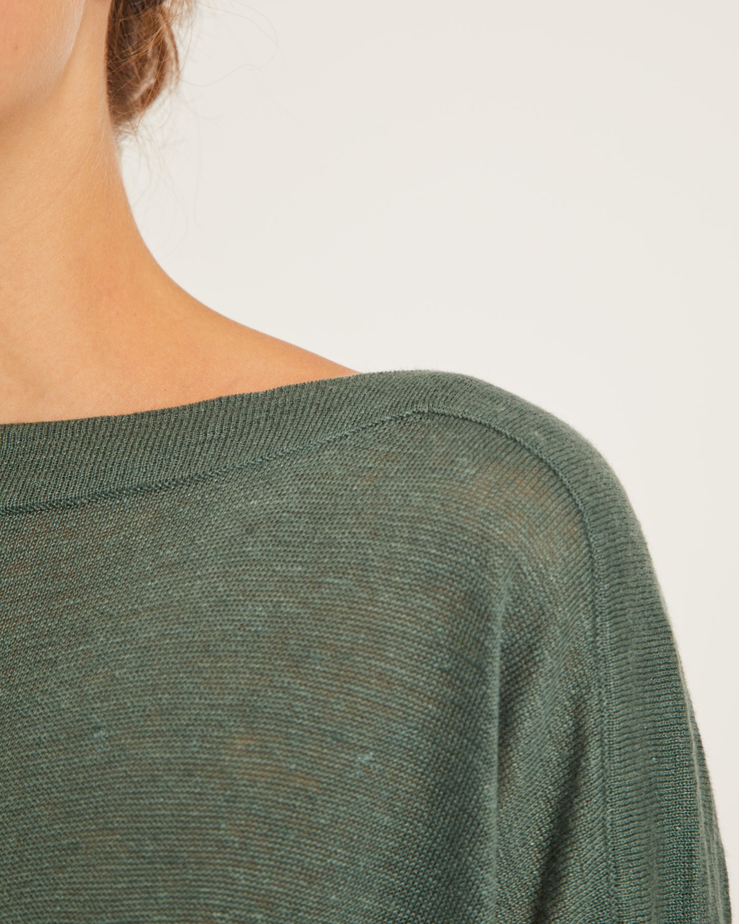 robe en tricot de lin à col bateau LEILIE