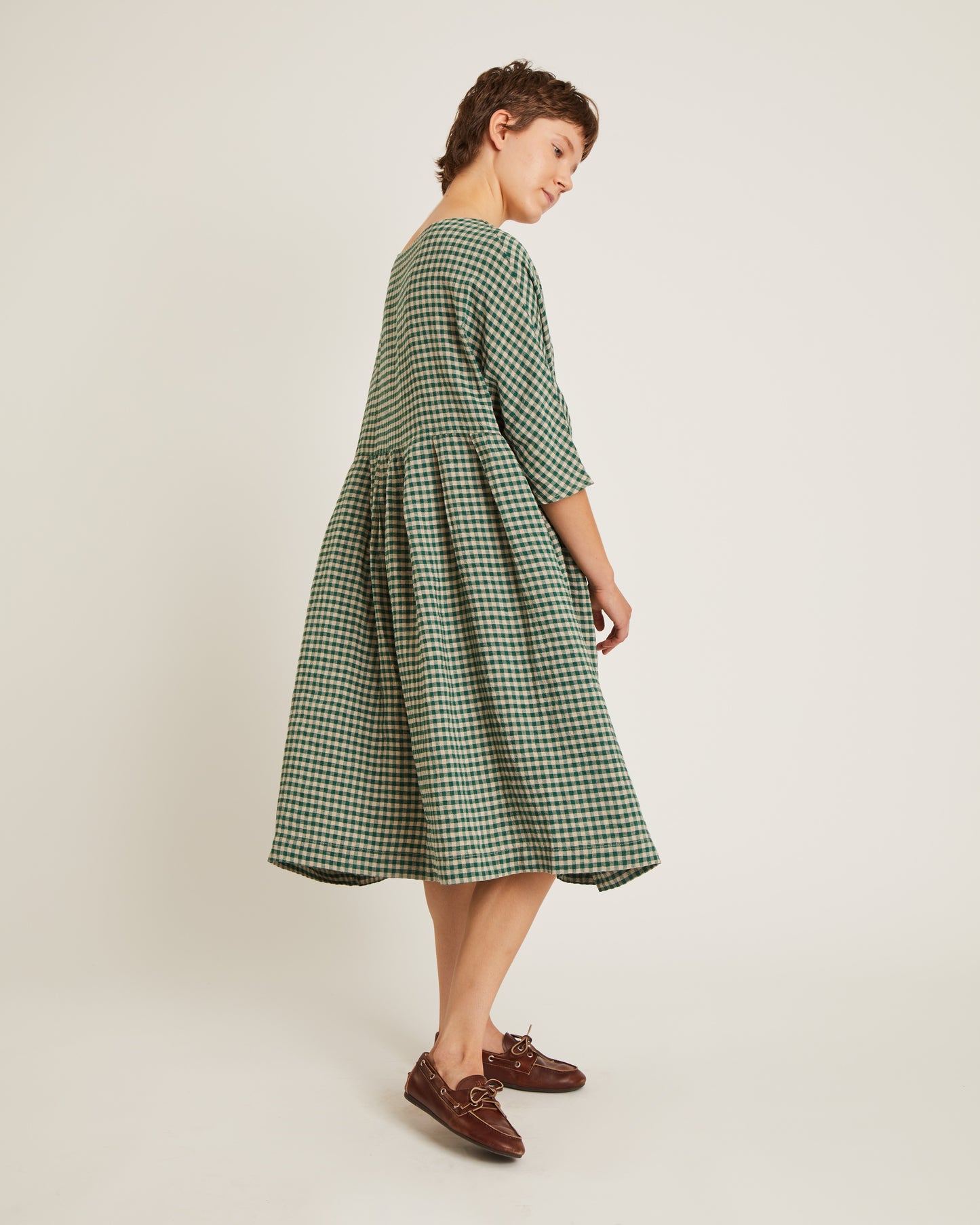 robe en lin ROSANNE à carreaux vichy