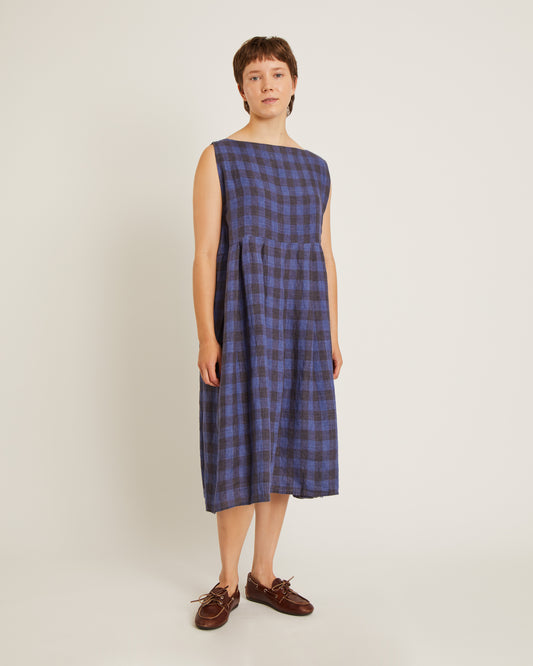 robe en lin LULLY à carreaux