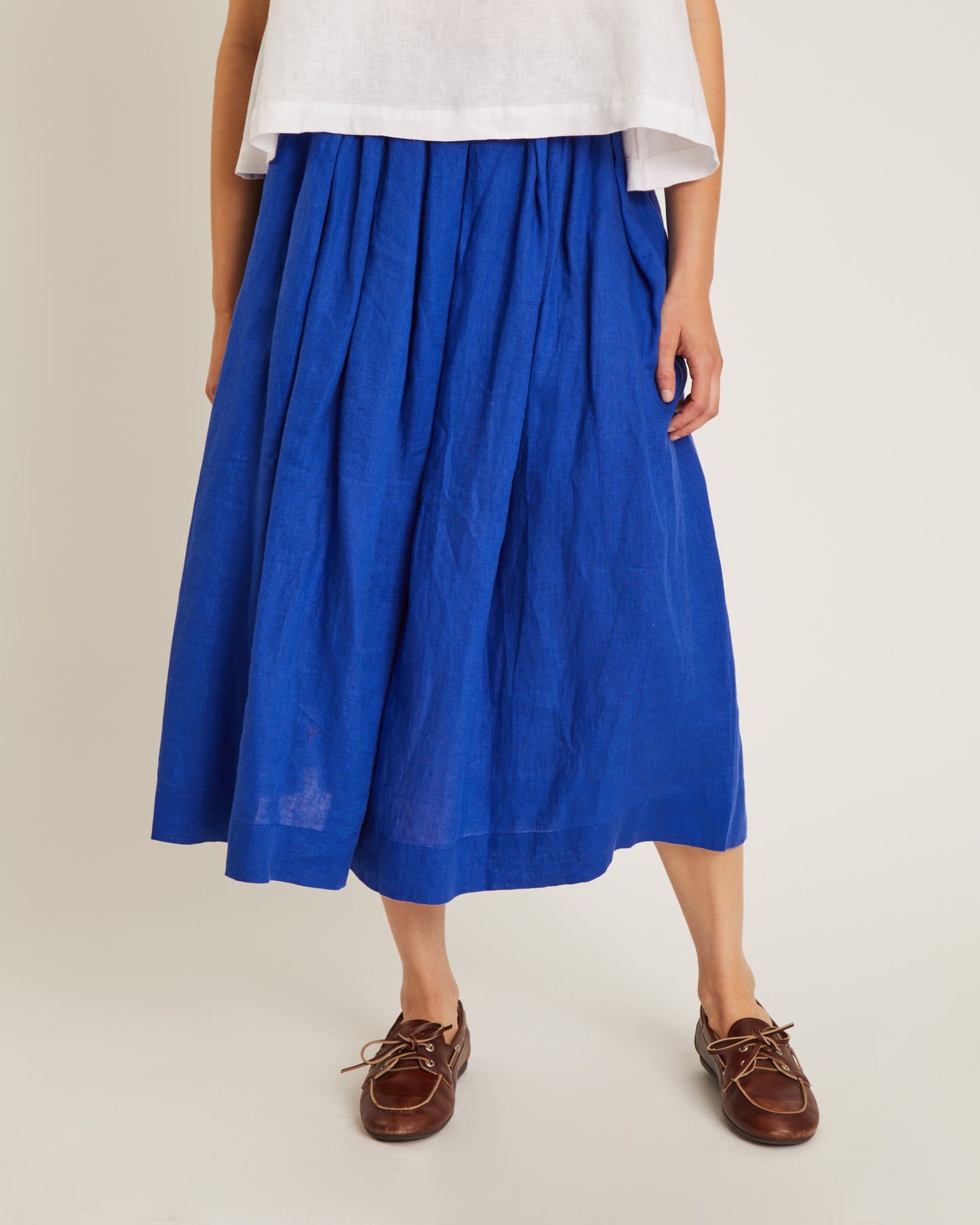 BELLY gathered skirt in washed linen