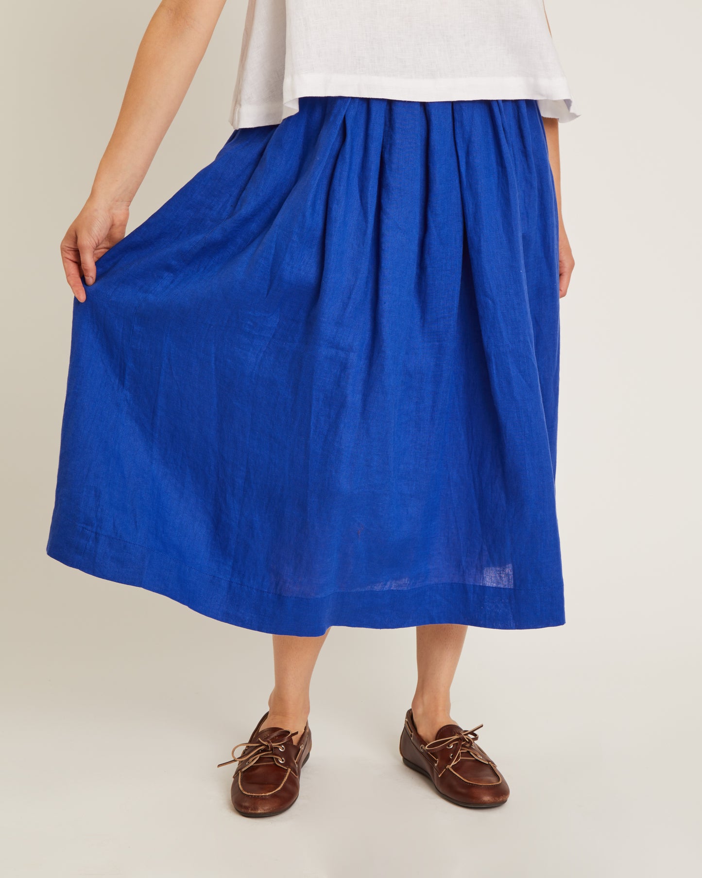 BELLY gathered skirt in washed linen