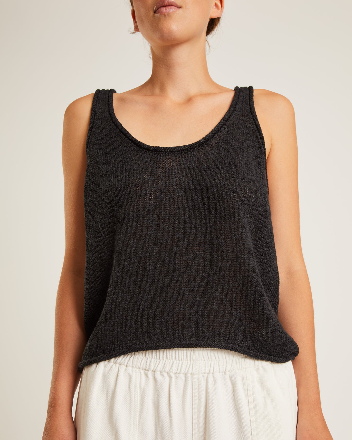 camisole en maille mélangée de lin et soie STINA